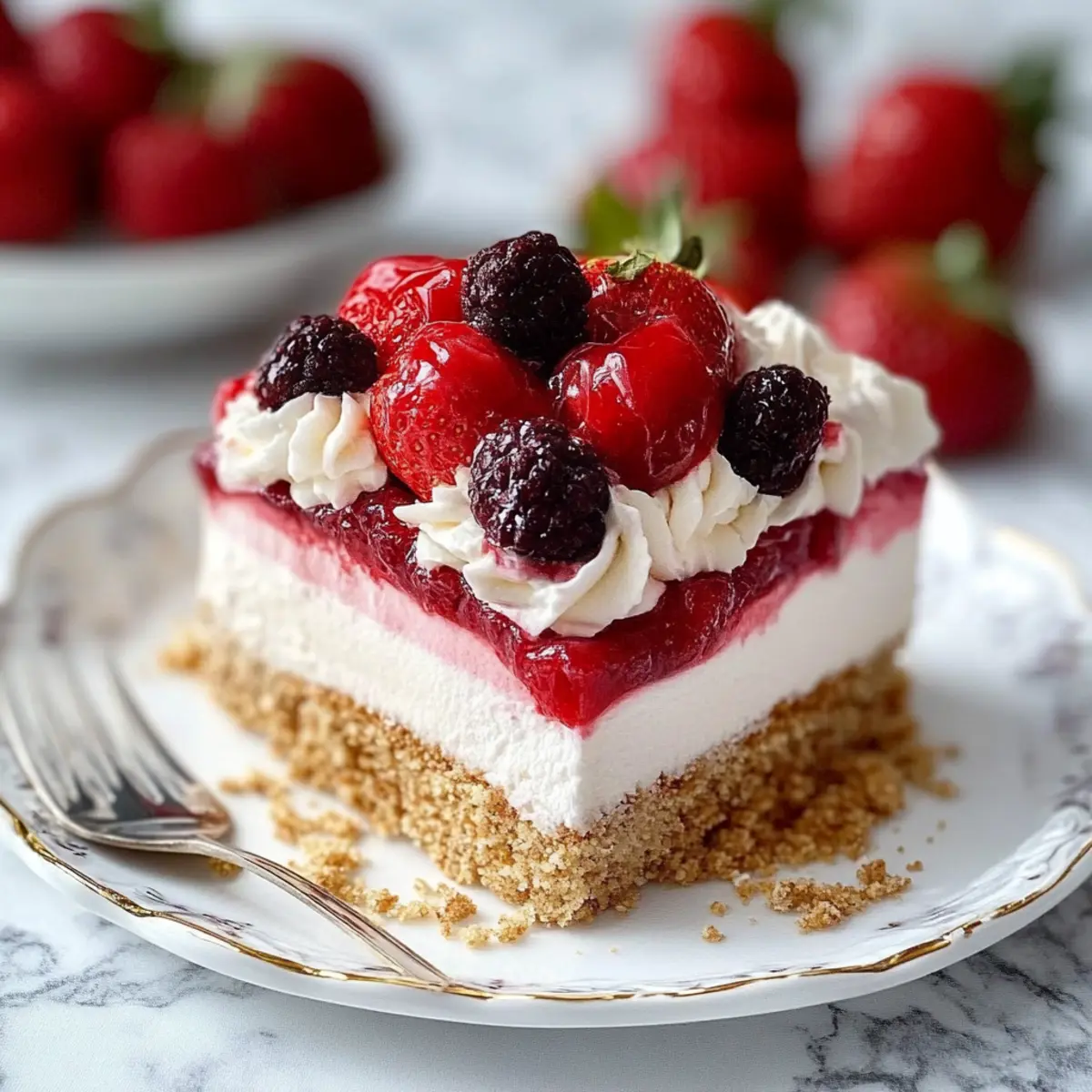 Strawberry Vanilla Pudding Dessert Lasagne