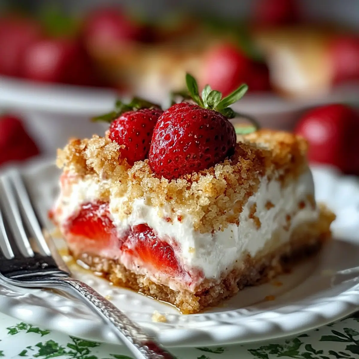 Strawberry Vanilla Pudding Dessert Lasagne