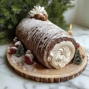 Yule Log Cake (Bûche de Noël) – Festive Chocolate Sponge Roll with Creamy Frosting