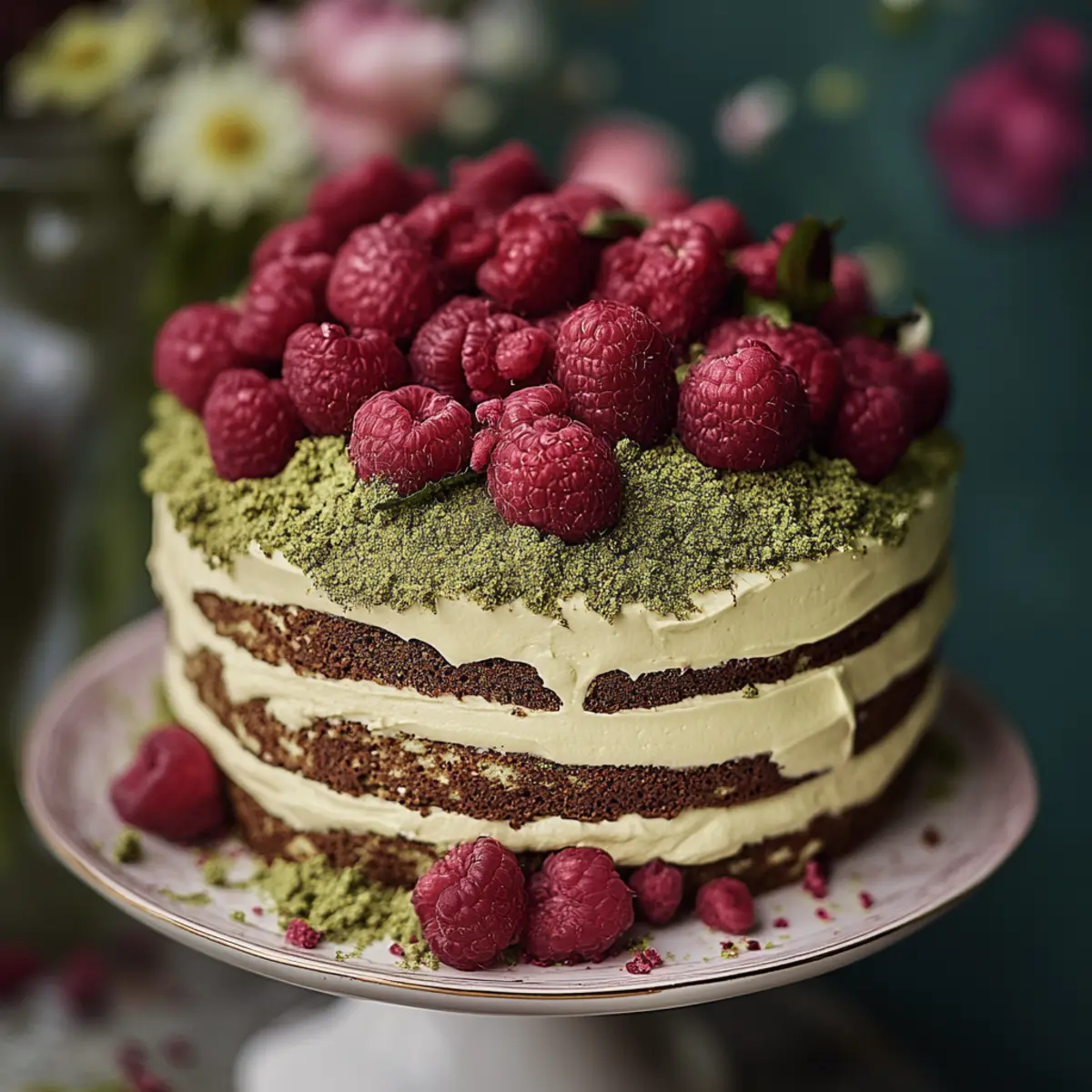 Pistachio Raspberry Cake