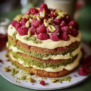 Pistachio Raspberry Cake