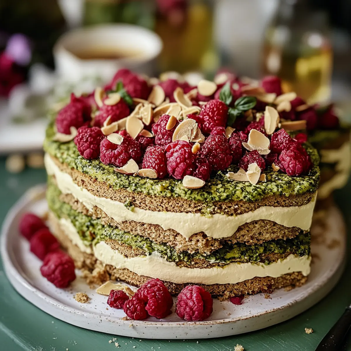 Pistachio Raspberry Cake