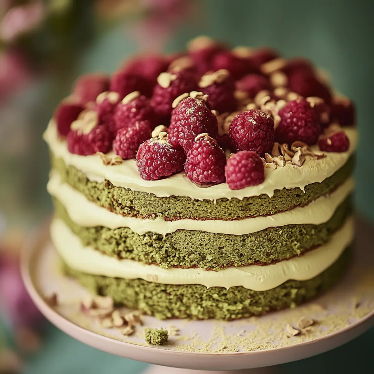 Pistachio Raspberry Cake