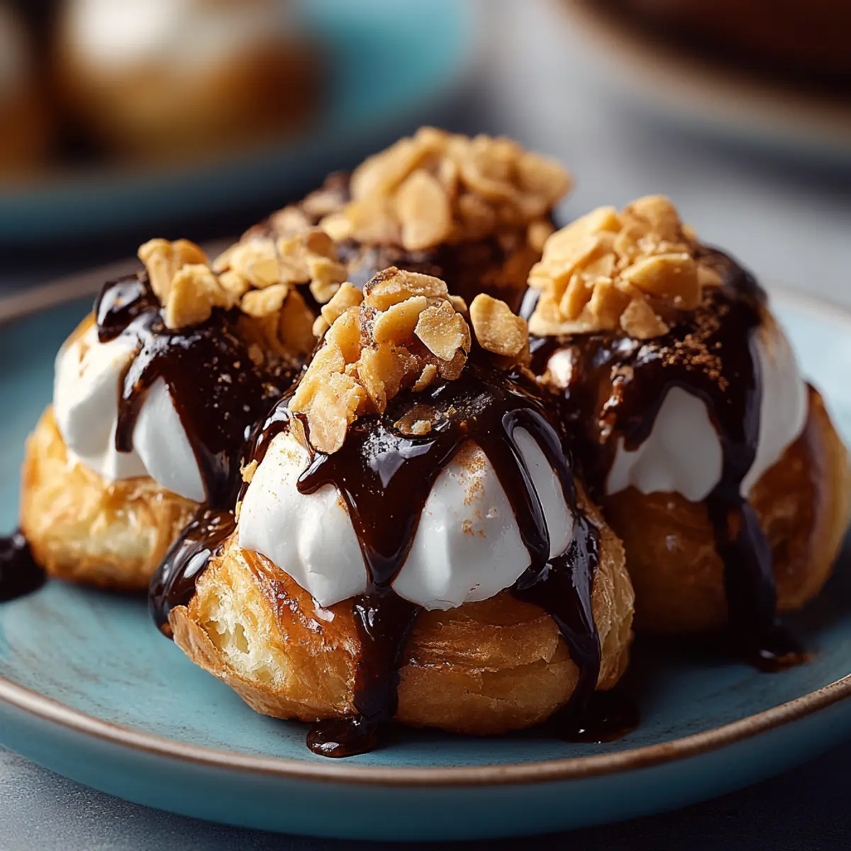 Profiteroles (Cream Puffs with Chocolate Sauce)