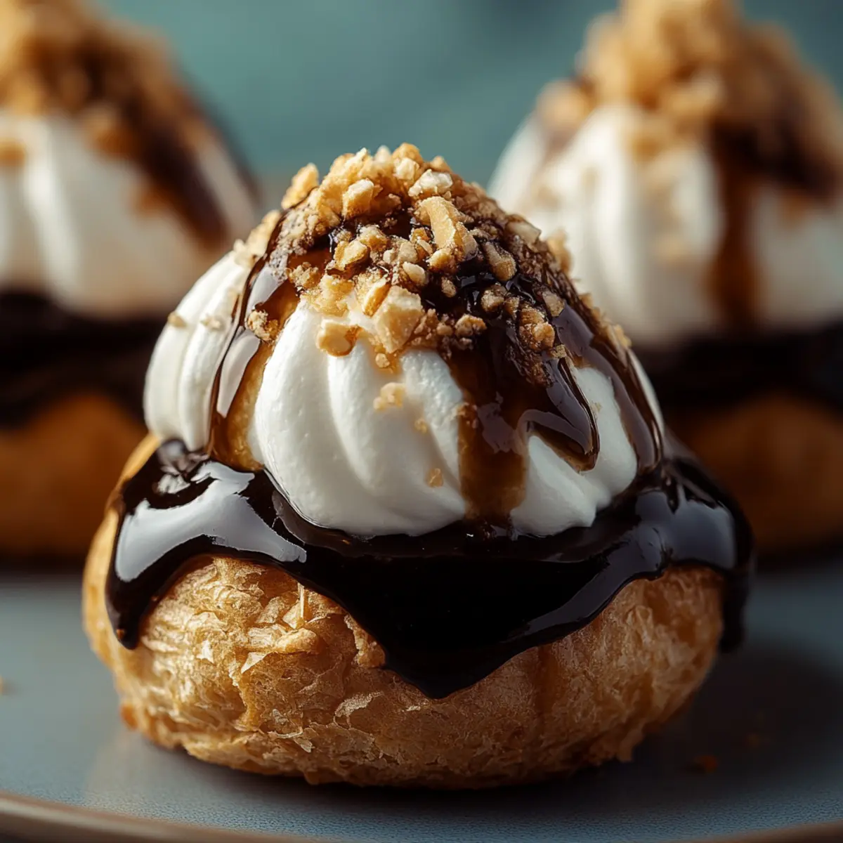 Profiteroles (Cream Puffs with Chocolate Sauce)