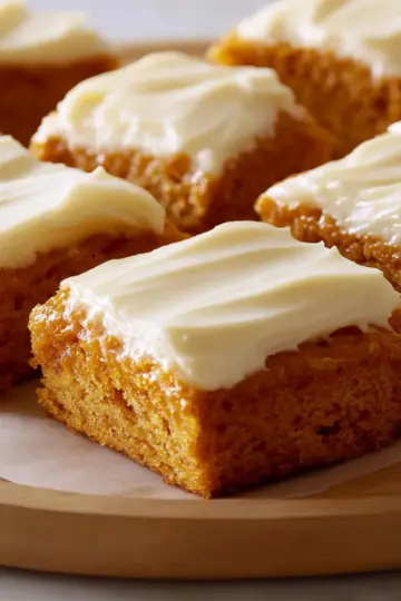 Pumpkin Bars with Cream Cheese Frosting