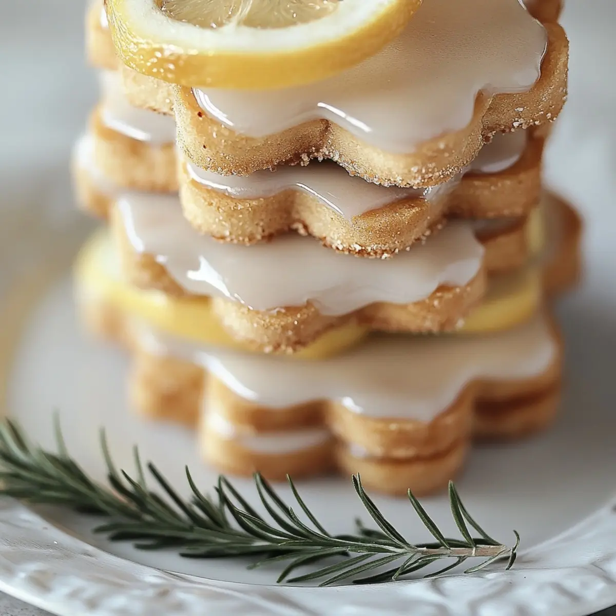 Lemon Rosemary Shortbread Cookies